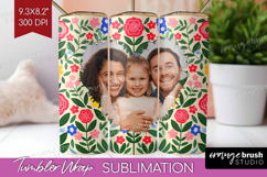 Folk Flowers Photo Tumbler PNG - Floral Picture Tumbler Wrap Product Image 1