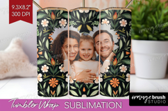 Folk Flowers Photo Tumbler PNG - Floral Picture Tumbler Wrap Product Image 1