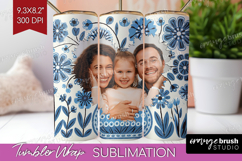 Folk Flowers Photo Tumbler PNG - Floral Picture Tumbler Wrap Product Image 1