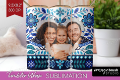 Folk Flowers Photo Tumbler PNG - Floral Picture Tumbler Wrap Product Image 1