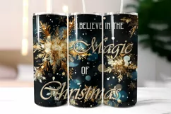 Christmas Magic Tumbler Wrap with Golden Snowflakes Product Image 2