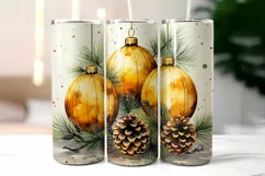 Christmas Tumbler Wrap | Christmas Ornaments and Pine Cones Product Image 2