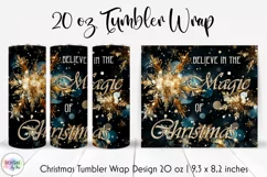 Christmas Magic Tumbler Wrap with Golden Snowflakes Product Image 1