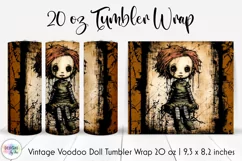 Halloween Voodoo Doll Tumbler Wrap | Vintage Doll Tumbler Product Image 1