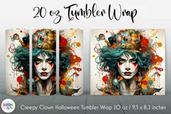 Vintage Clown Face Creepy Halloween Tumbler Wrap Sublimation Product Image 1