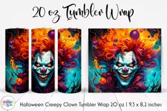 Creepy Clown Face Tumbler Wrap Print | Scary Clown Print Product Image 1