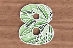 Layered Botanical Number Laser Cut File - Number 8 Product Image 1