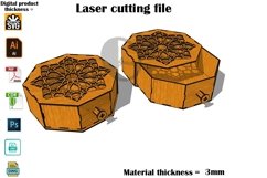 Gift box and chocolates SVG 3mm - Laser Cut File Product Image 1