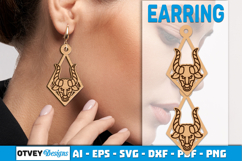 Zodiac Earring Lasercut | Earring Design Lasercut Product Image 2