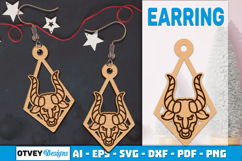 Zodiac Earring Lasercut | Earring Design Lasercut Product Image 1