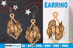 Zodiac Earring Lasercut | Earring Design Lasercut BUNDES 12 Product Image 4