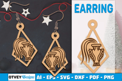 Zodiac Earring Lasercut | Earring Design Lasercut Product Image 2