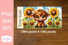 Cute highland cow sippy cup sublimation PNG, Kids tumbler Product Image 3