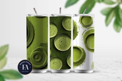 Matcha Green Tea Pattern, Matcha Aesthetic Digital Paper Product Image 2