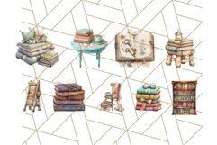 Whimsical Library Clipart with Cozy Readers and Books Product Image 8