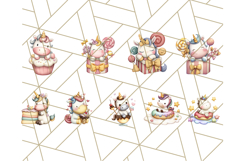 Cute Dessert Unicorn PNG Clipart with Cupcakes &amp; Candies Product Image 8