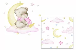 Teddy bear watercolor clipart Baby bear. little animal clip Product Image 2