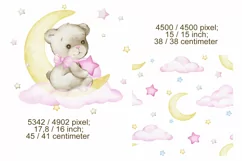 Teddy bear watercolor clipart Baby bear. little animal clip Product Image 3