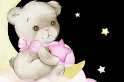 Teddy bear watercolor clipart Baby bear. little animal clip Product Image 5