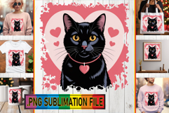 Vibrant TOTE BAG Magic PNG, Valentines Cat Product Image 1