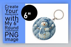 Winter Holiday Snowman Round Design Seasonal Keychain Product Image 1