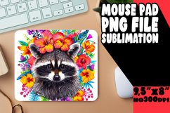 Raccoon with Flowers Sublimation Design for Teardrop PNG Product Image 1