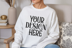 White Gildan 18000 Sweatshirt Model Mockups Product Image 1