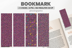 Rainbow Square Glitter Bookmarks PNG, Bookmark Sublimation Product Image 1