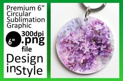 Sublimation Design Keychain Round Flowers Product Image 1