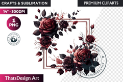 Dark flowers, wedding Florals PNG, Dark Romance Clipart Product Image 1