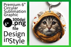 Purrfectly Playful Kitty Circle Design Keychain Product Image 1