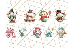Snowman Family Clipart 76 PNG Winter Holiday Art Product Image 4