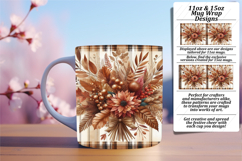 Sublime 11oz Mug Wrap Png Artwork , Autumn Flower Product Image 1