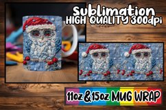Winter Owl Mug Wrap 11oz 15oz Christmas Sublimation Product Image 1