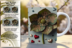 CHIC 11oz PNG Mug Wrap Template , 3D Flower Product Image 1