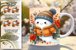ELEGANT PNG for 15oz Mug Wrap , Cute Ghost Product Image 1