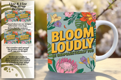Radiant 11oz Mug Wrap Png Artwork , Flower Quote Product Image 1