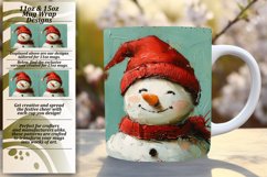 Snowman Mug Wrap Holiday Winter 11oz 15oz Sublimation Product Image 1