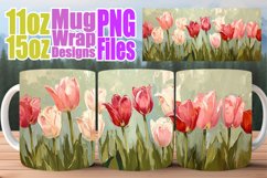 Whimsical Spring Flower Mug Wraps 11oz 15oz - Delicate Petal Product Image 1