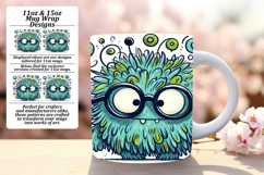 Dynamic 11oz Mug Wrap Png Template , Monster Product Image 1