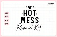 Funny Hangover Kit Saying SVG | Hot Mess Repair Kit Product Image 3