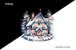 Winter Png, Christmas House Clipart, Folk Christmas Png Product Image 1