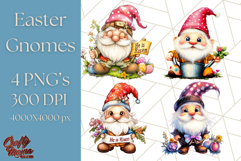 Easter Gnome PNG, Spring Bunny Clipart, Cute Digital Art Product Image 1
