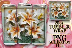 Elegant 3D Flower Tumbler Wrap - Spring Sublimation Product Image 1