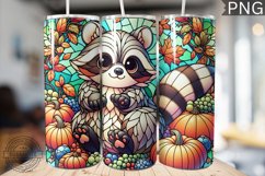 Cute Raccoon Fall Tumbler Wrap Design | High Quality 300 Dpi Product Image 1