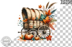 Fall Wagon Garden Sublimation - Fall Clipart PNG Design Product Image 1