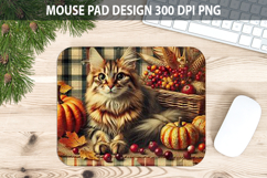 Cat Mouse pad Sublimation - Thanksgiving PNG Design Product Image 1