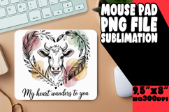 ENCHANTED MOUSE PAD FUN SUBLIMATION, Cute Cow Product Image 1