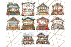 Cozy Christmas Market Stall Clipart PNG, Holiday Art Png Product Image 4