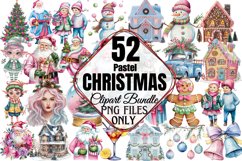 Pastel Christmas Sublimation Clipart Bundle PNG Product Image 1